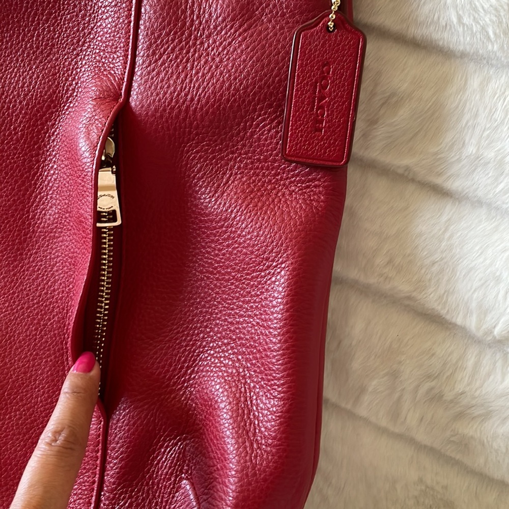 Authentic Red Coach Bag - Picture 3 of 6